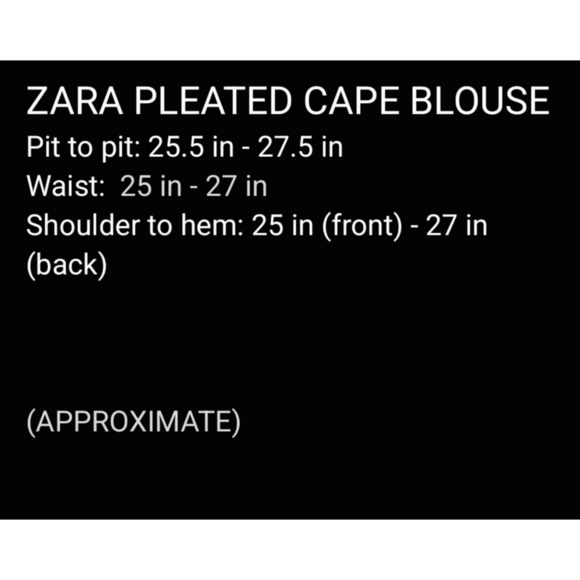 Zara Butter Yellow Accordian Pleated Cape Lightweigh Blouse, Semi Sheer, Size L - Picture 12 of 14